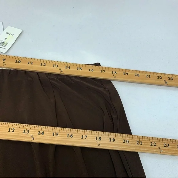 Bleeker McDonald Pants Woman 2X  Wide Leg Pull‎ On Brown Stretch Casual Travel - Picture 7 of 9